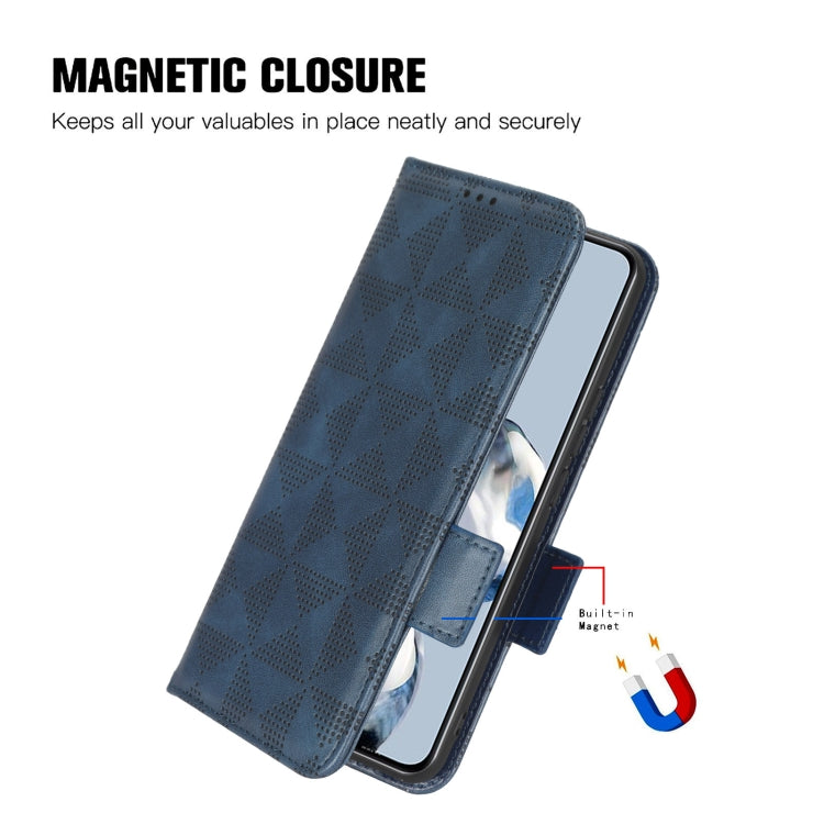 For iPhone 13 mini Symmetrical Triangle Leather Phone Case