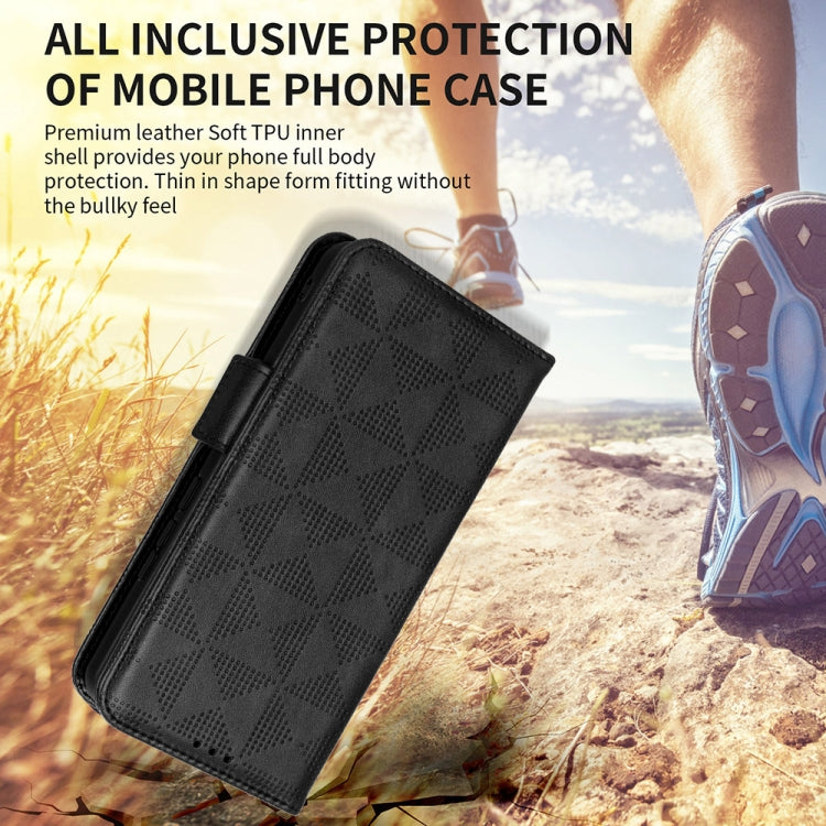 For iPhone 13 mini Symmetrical Triangle Leather Phone Case
