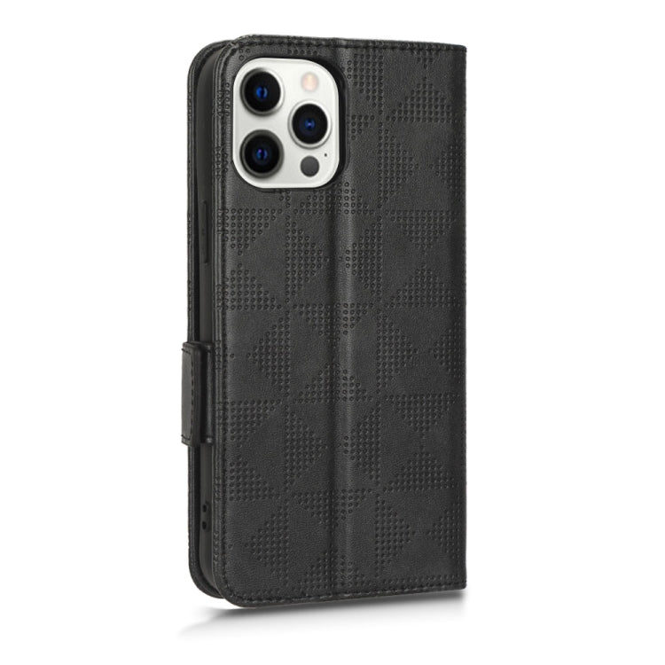 For iPhone 12 Pro Max Symmetrical Triangle Leather Phone Case