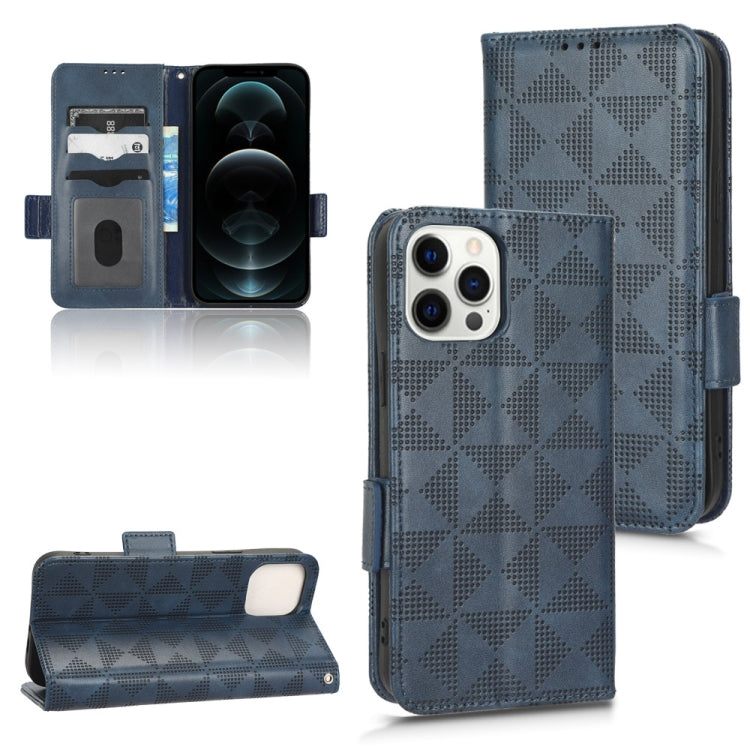 For iPhone 12 Pro Max Symmetrical Triangle Leather Phone Case