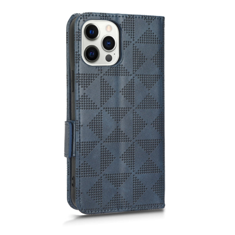 For iPhone 12 Pro Max Symmetrical Triangle Leather Phone Case
