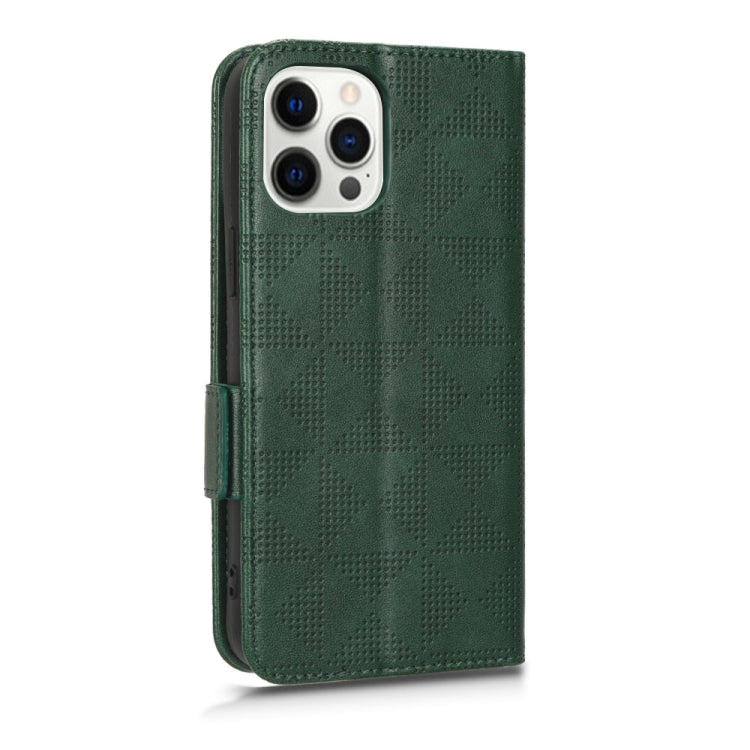 For iPhone 12 Pro Max Symmetrical Triangle Leather Phone Case