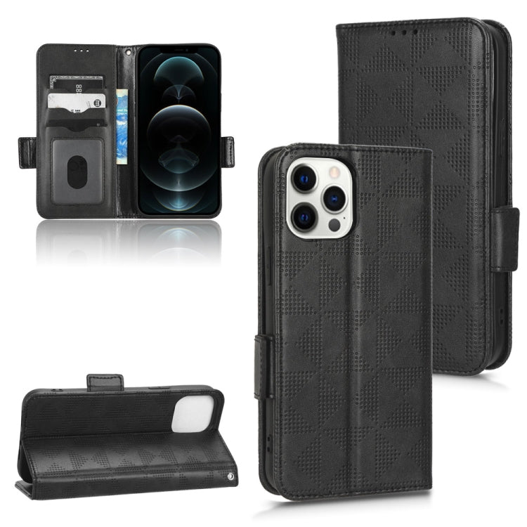 For iPhone 12 / 12 Pro Symmetrical Triangle Leather Phone Case