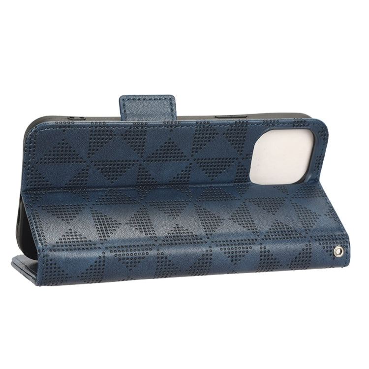 For iPhone 12 / 12 Pro Symmetrical Triangle Leather Phone Case
