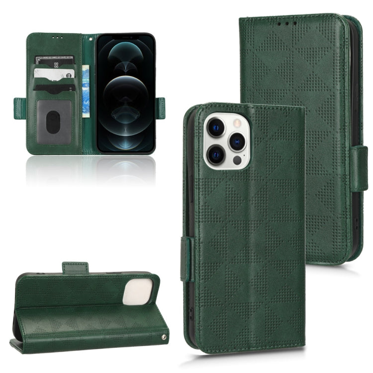 For iPhone 12 / 12 Pro Symmetrical Triangle Leather Phone Case