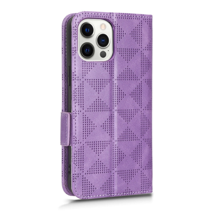 For iPhone 12 / 12 Pro Symmetrical Triangle Leather Phone Case