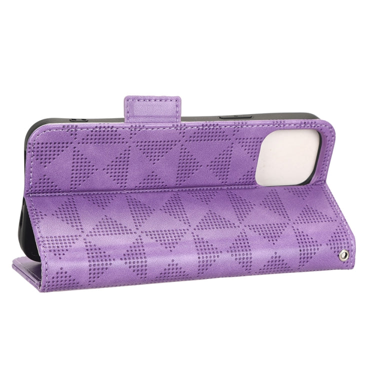 For iPhone 12 / 12 Pro Symmetrical Triangle Leather Phone Case