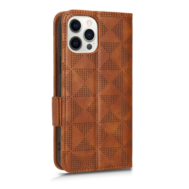 For iPhone 12 / 12 Pro Symmetrical Triangle Leather Phone Case