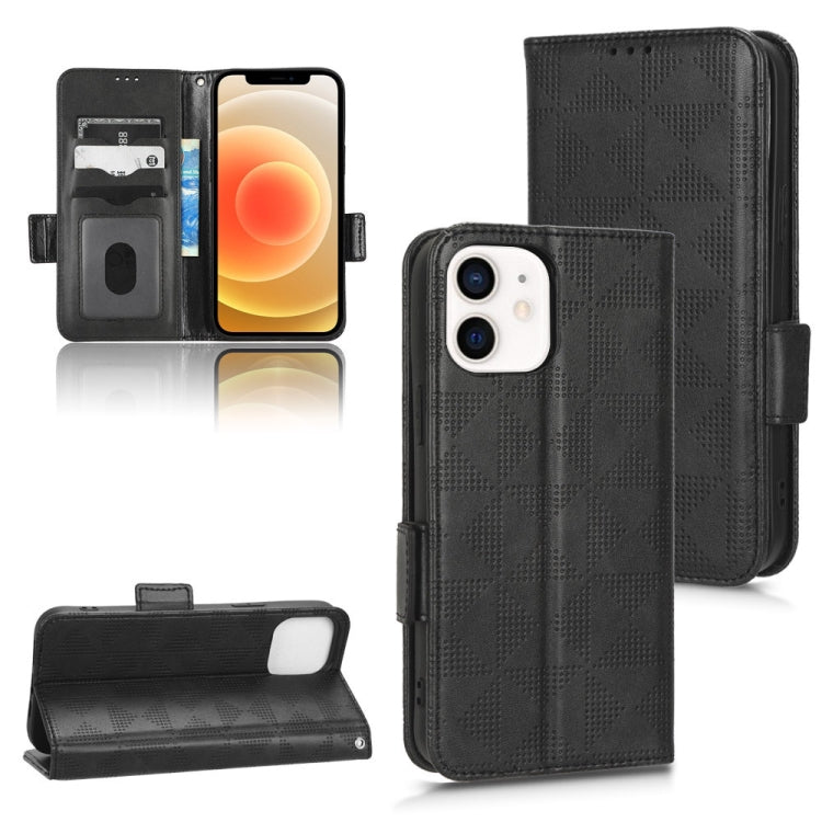 For iPhone 12 mini Symmetrical Triangle Leather Phone Case
