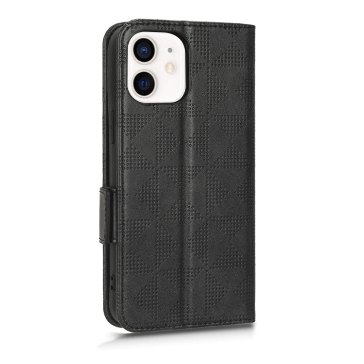 For iPhone 12 mini Symmetrical Triangle Leather Phone Case
