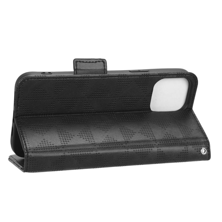 For iPhone 12 mini Symmetrical Triangle Leather Phone Case