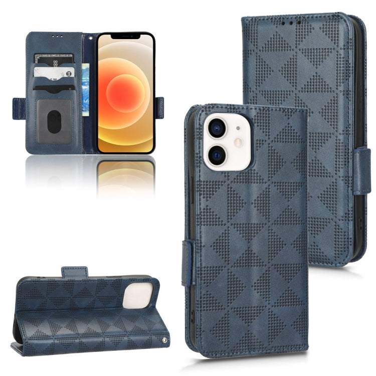 For iPhone 12 mini Symmetrical Triangle Leather Phone Case