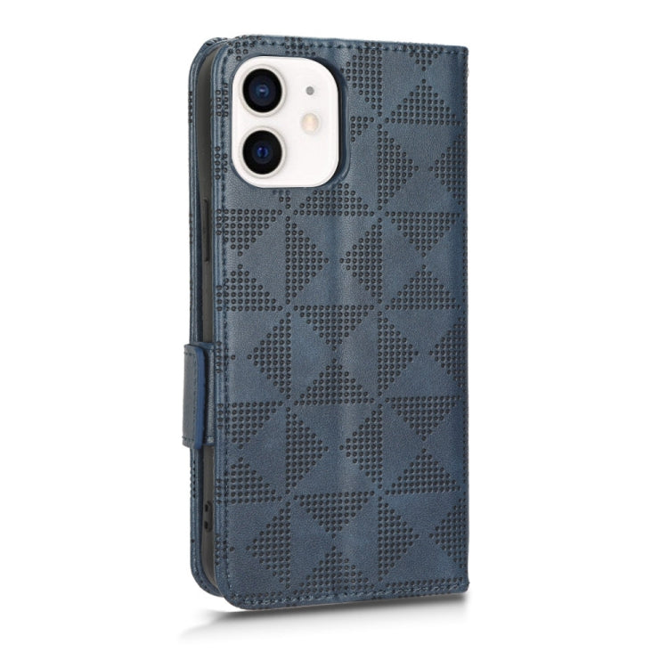For iPhone 12 mini Symmetrical Triangle Leather Phone Case