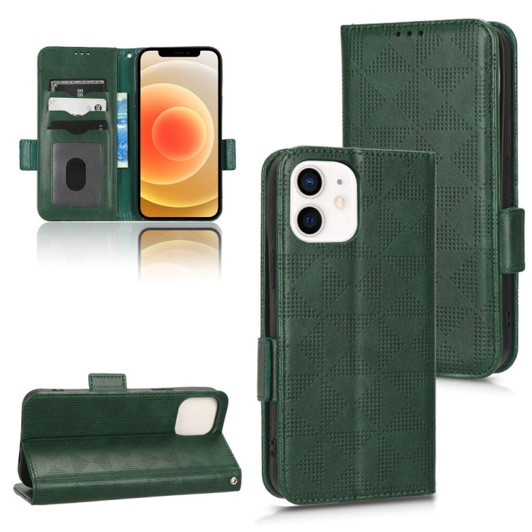 For iPhone 12 mini Symmetrical Triangle Leather Phone Case