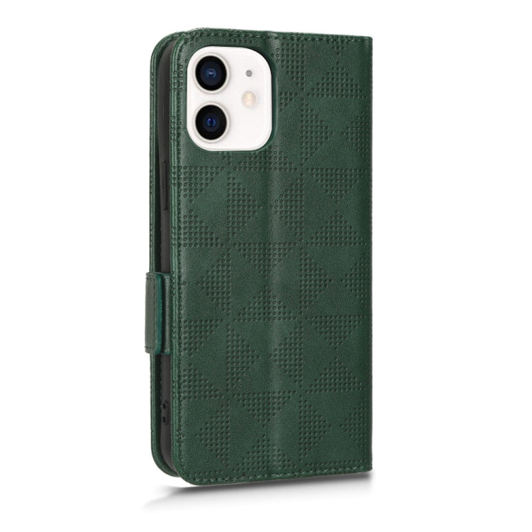 For iPhone 12 mini Symmetrical Triangle Leather Phone Case
