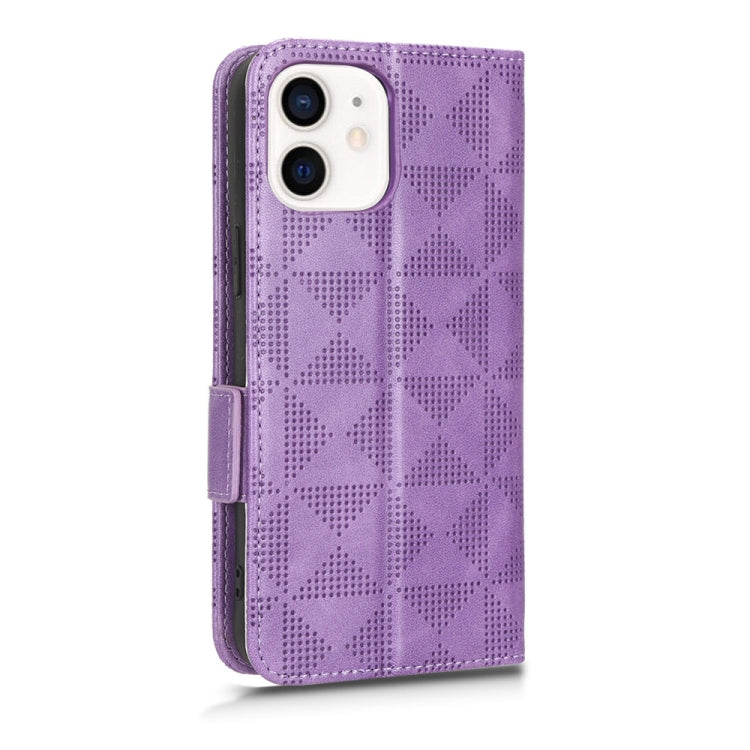 For iPhone 12 mini Symmetrical Triangle Leather Phone Case