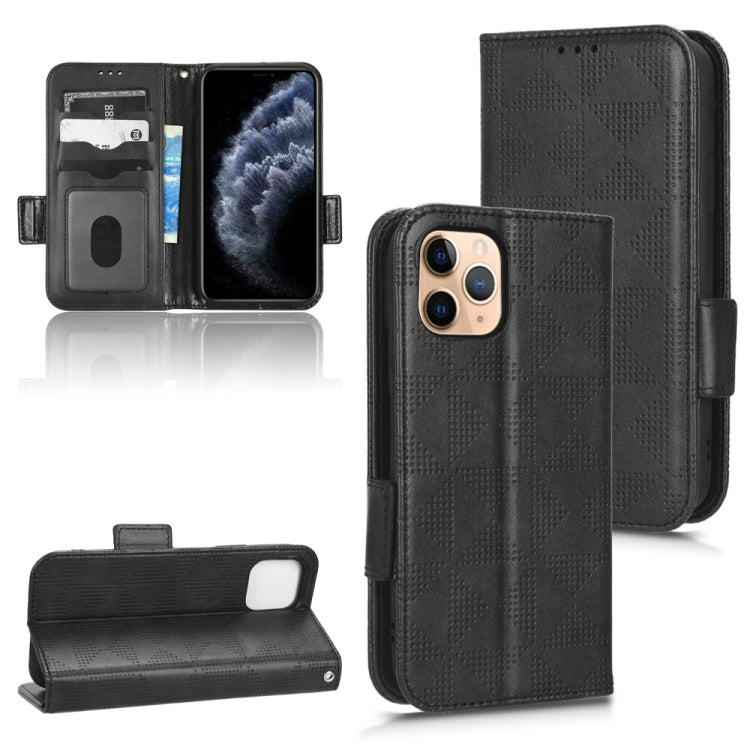 For iPhone 11 Pro Max Symmetrical Triangle Leather Phone Case
