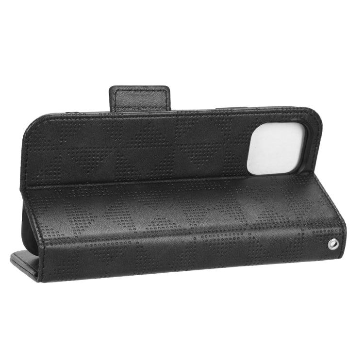 For iPhone 11 Pro Max Symmetrical Triangle Leather Phone Case