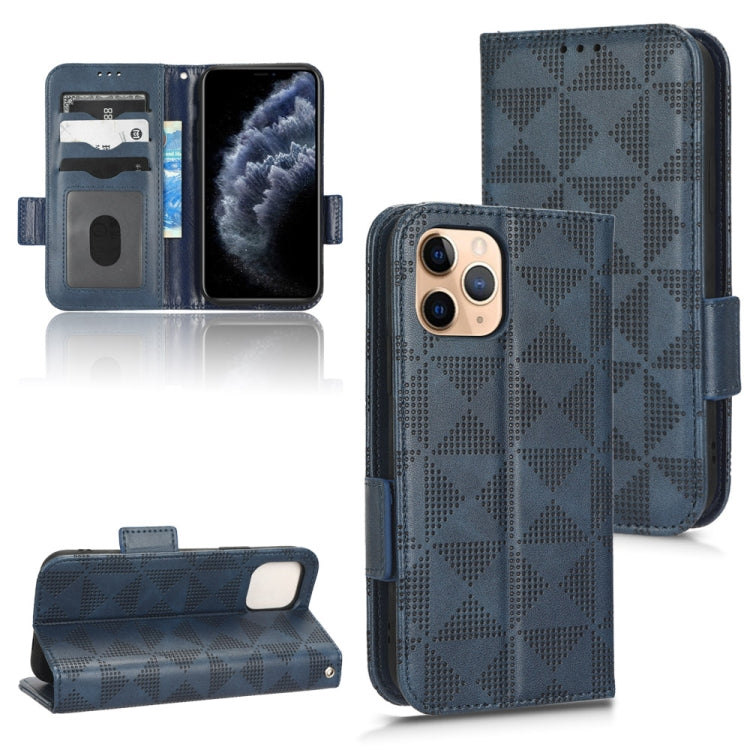 For iPhone 11 Pro Max Symmetrical Triangle Leather Phone Case