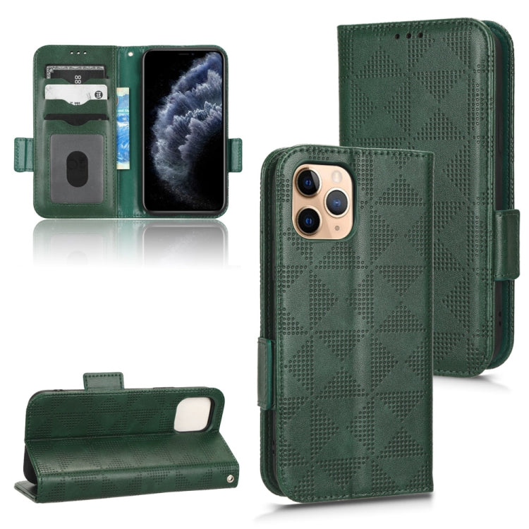For iPhone 11 Pro Max Symmetrical Triangle Leather Phone Case