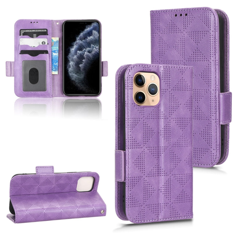 For iPhone 11 Pro Max Symmetrical Triangle Leather Phone Case