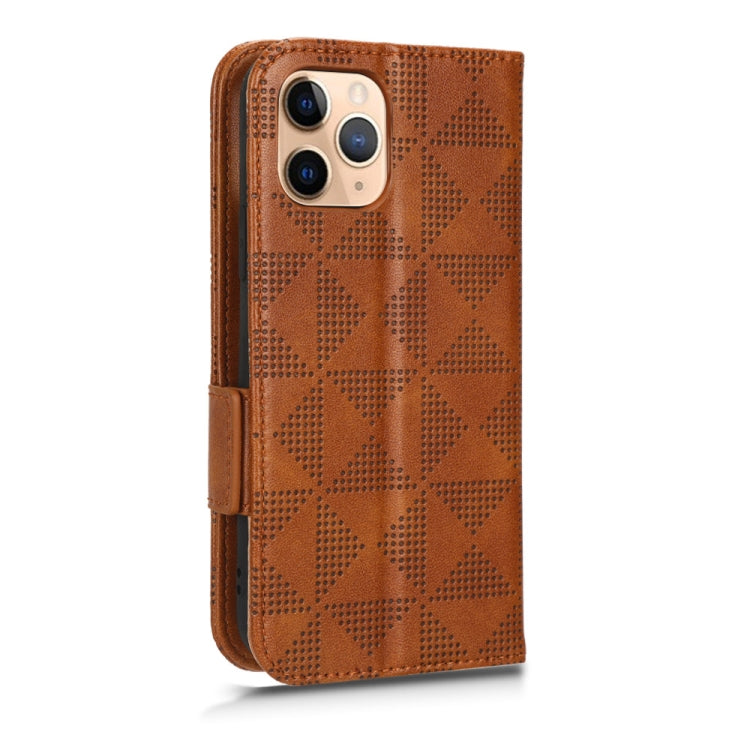 For iPhone 11 Pro Max Symmetrical Triangle Leather Phone Case
