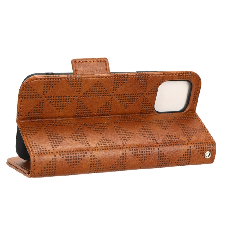 For iPhone 11 Pro Max Symmetrical Triangle Leather Phone Case