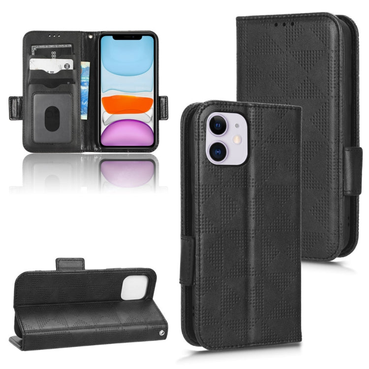For iPhone 11 Symmetrical Triangle Leather Phone Case