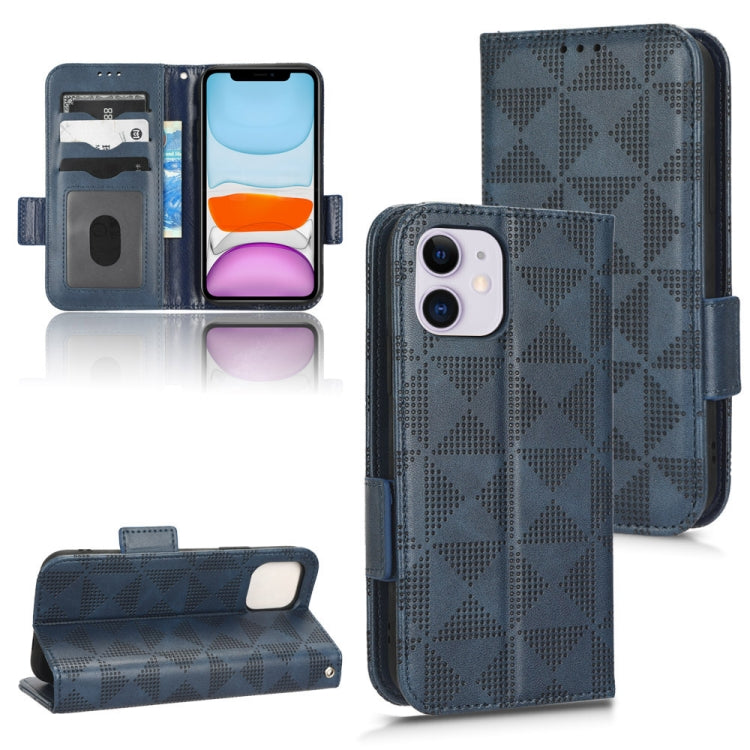 For iPhone 11 Symmetrical Triangle Leather Phone Case