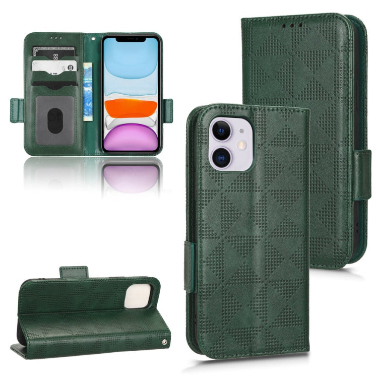 For iPhone 11 Symmetrical Triangle Leather Phone Case