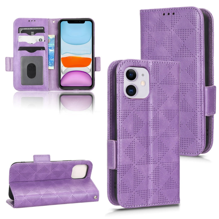 For iPhone 11 Symmetrical Triangle Leather Phone Case