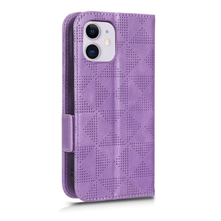 For iPhone 11 Symmetrical Triangle Leather Phone Case