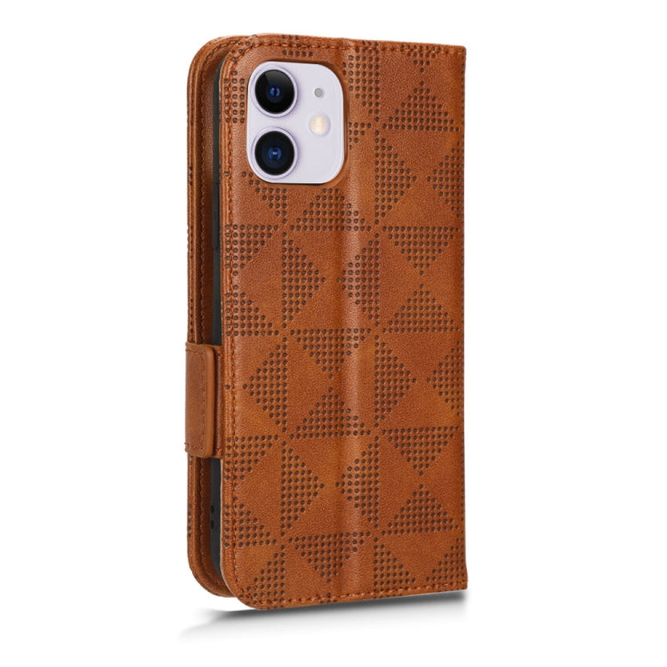 For iPhone 11 Symmetrical Triangle Leather Phone Case