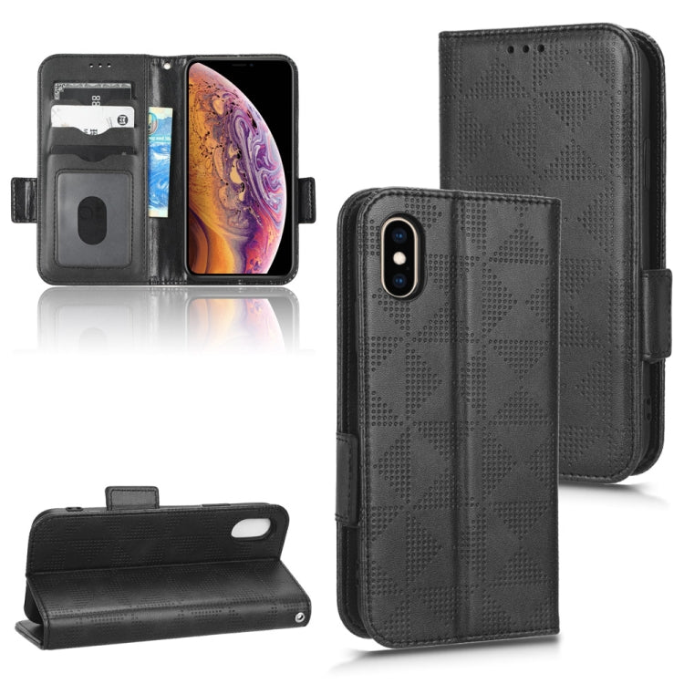 For iPhone XS / X Symmetrical Triangle Leather Phone Case