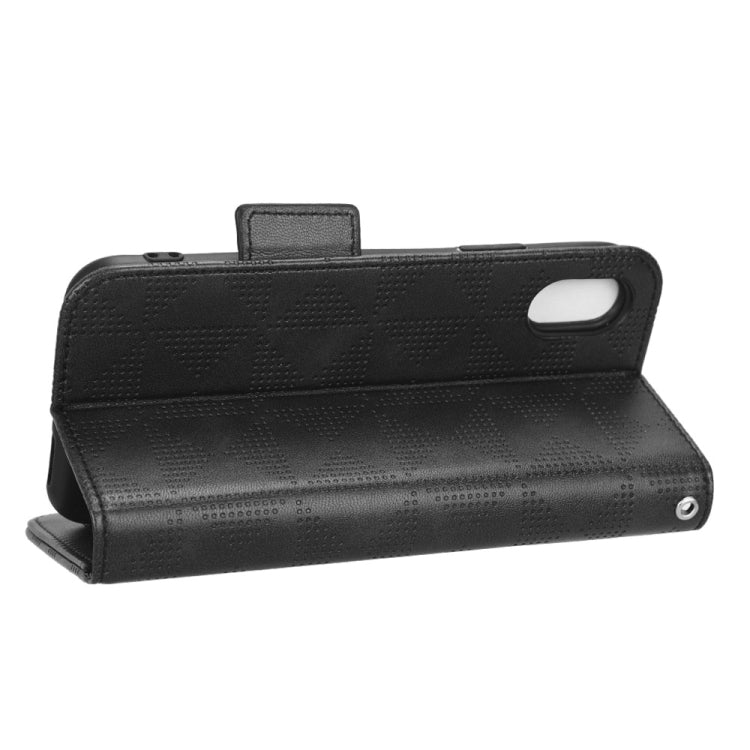 For iPhone XS / X Symmetrical Triangle Leather Phone Case