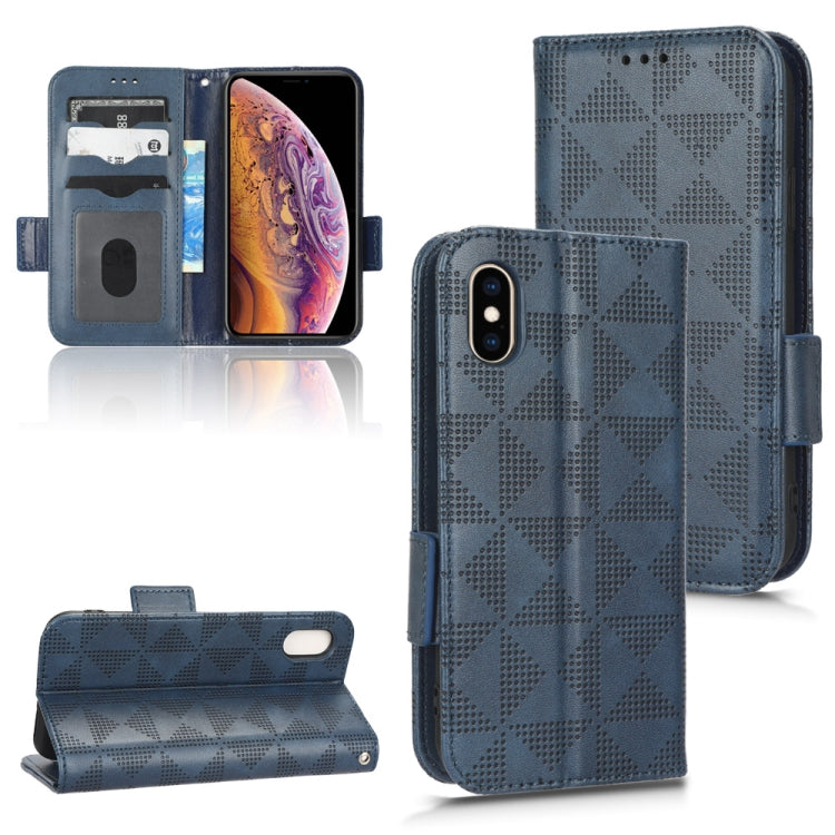 For iPhone XS / X Symmetrical Triangle Leather Phone Case