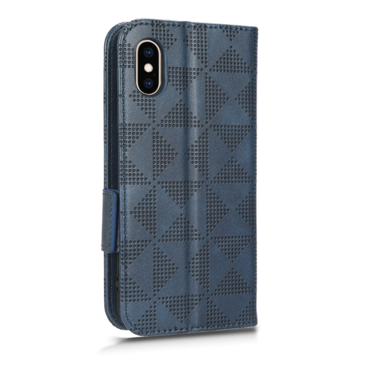 For iPhone XS / X Symmetrical Triangle Leather Phone Case