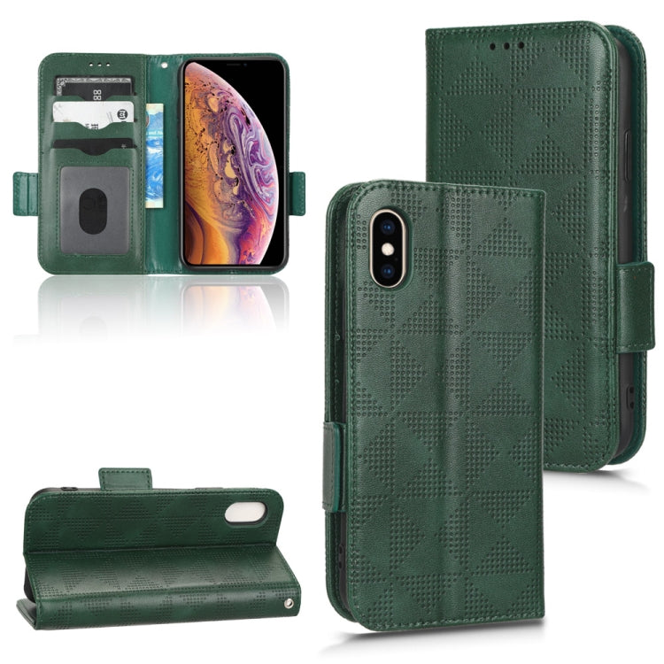 For iPhone XS / X Symmetrical Triangle Leather Phone Case