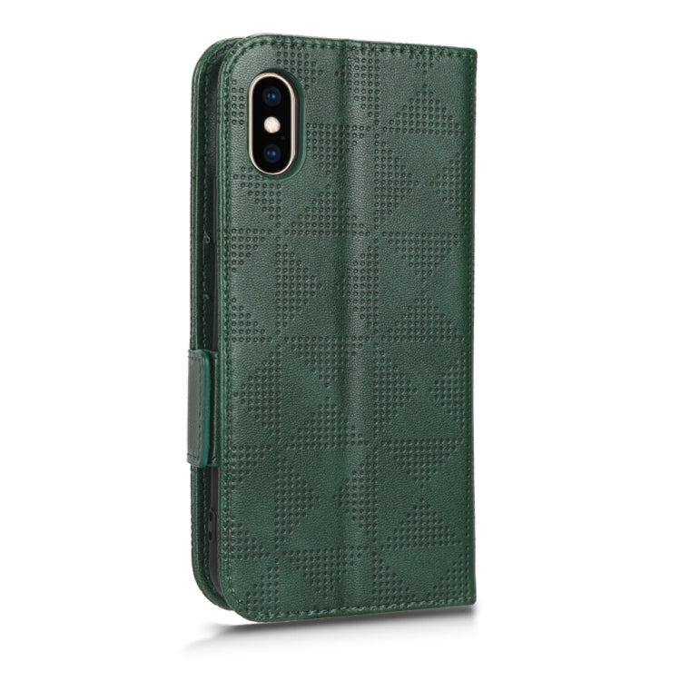 For iPhone XS / X Symmetrical Triangle Leather Phone Case