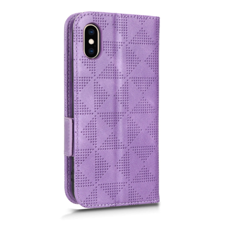 For iPhone XS / X Symmetrical Triangle Leather Phone Case