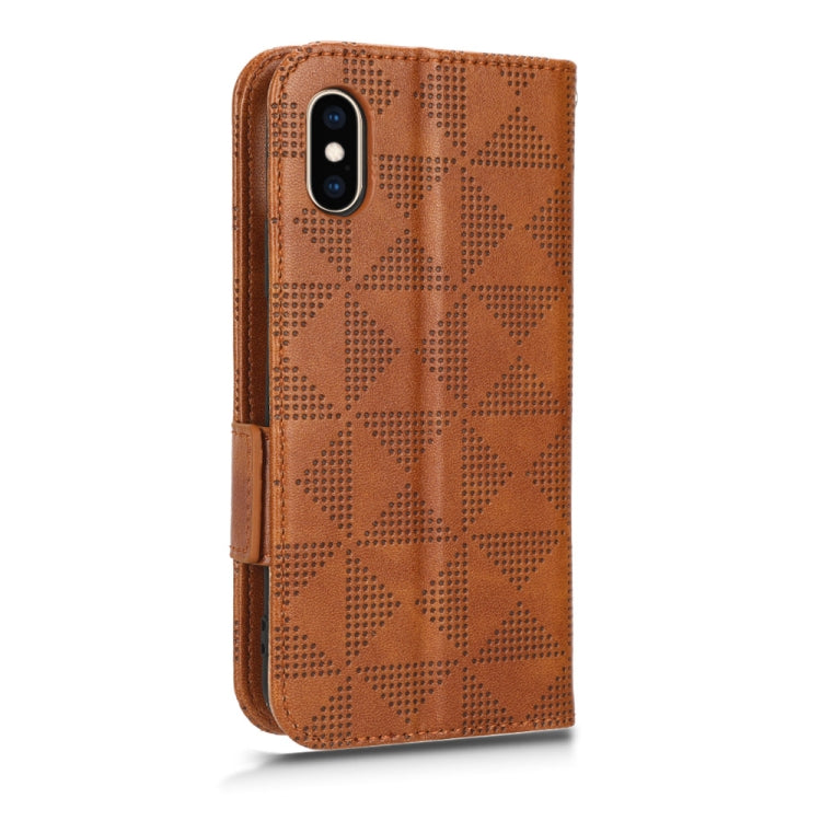 For iPhone XS / X Symmetrical Triangle Leather Phone Case