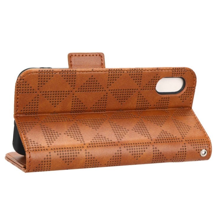 For iPhone XS / X Symmetrical Triangle Leather Phone Case