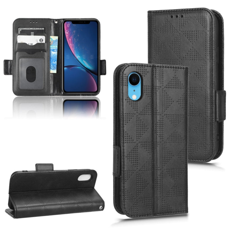 For iPhone XR Symmetrical Triangle Leather Phone Case