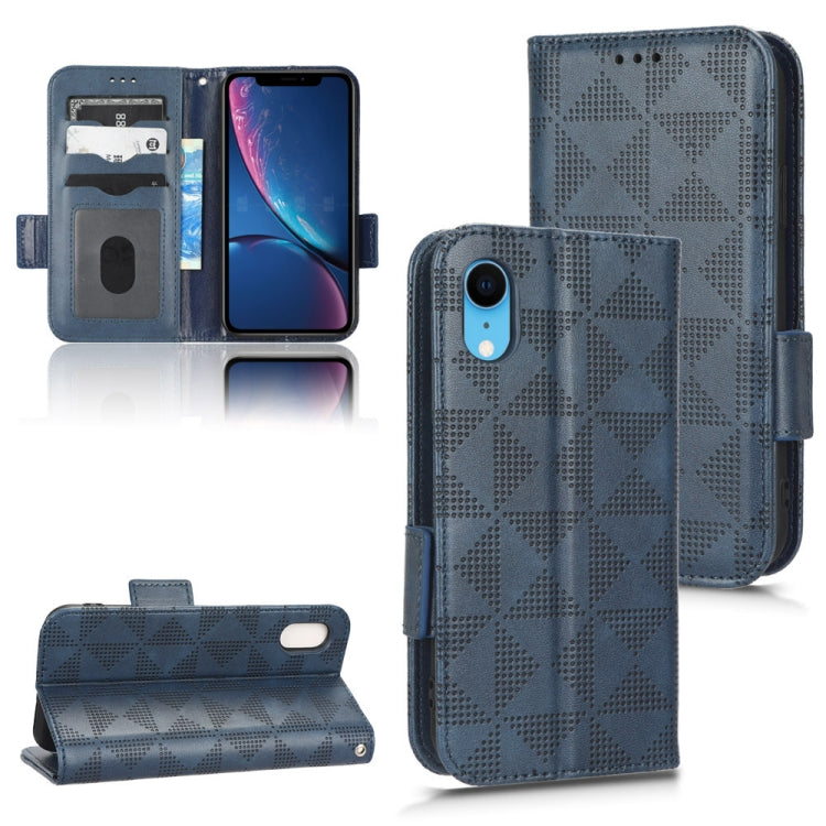 For iPhone XR Symmetrical Triangle Leather Phone Case