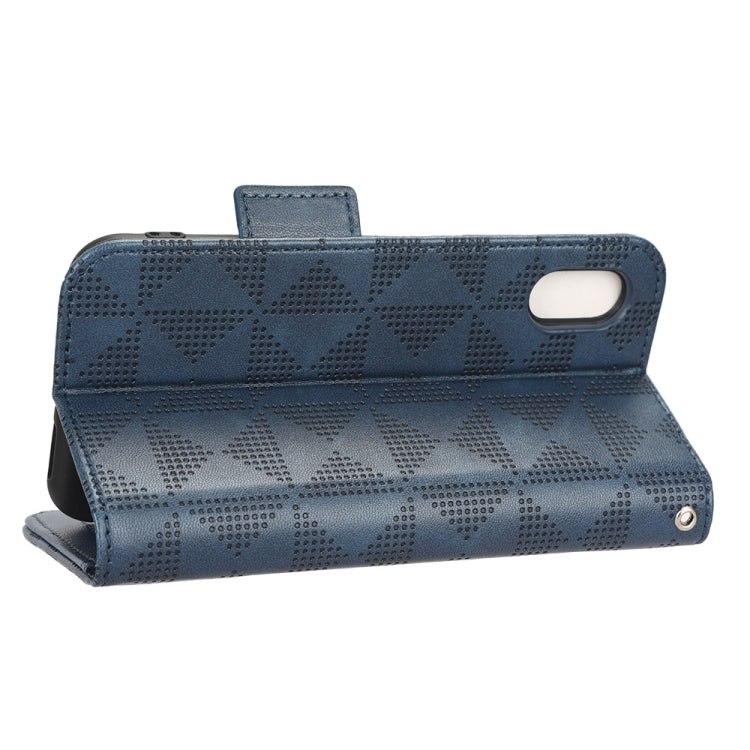 For iPhone XR Symmetrical Triangle Leather Phone Case