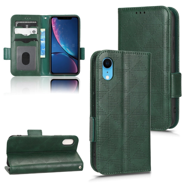 For iPhone XR Symmetrical Triangle Leather Phone Case