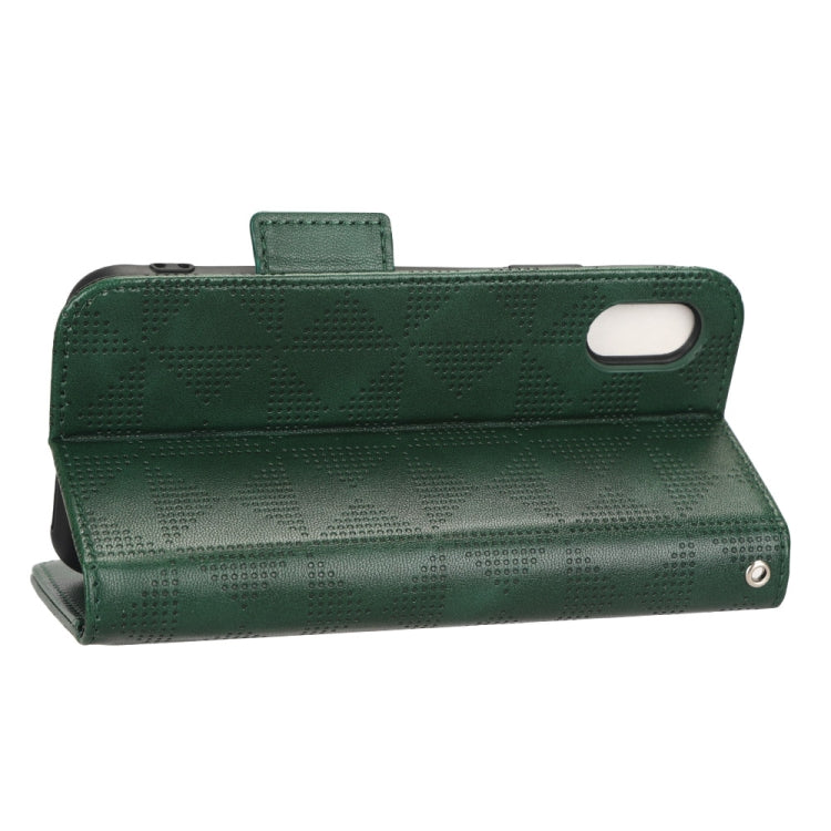 For iPhone XR Symmetrical Triangle Leather Phone Case