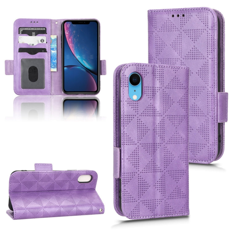 For iPhone XR Symmetrical Triangle Leather Phone Case