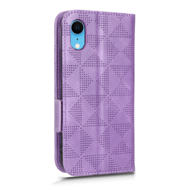 For iPhone XR Symmetrical Triangle Leather Phone Case