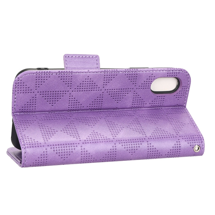 For iPhone XR Symmetrical Triangle Leather Phone Case